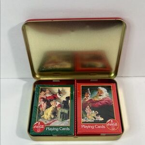 1996 Coca Cola Playing Cards 2 Sealed Decks in Collectable Tin Nostalgia